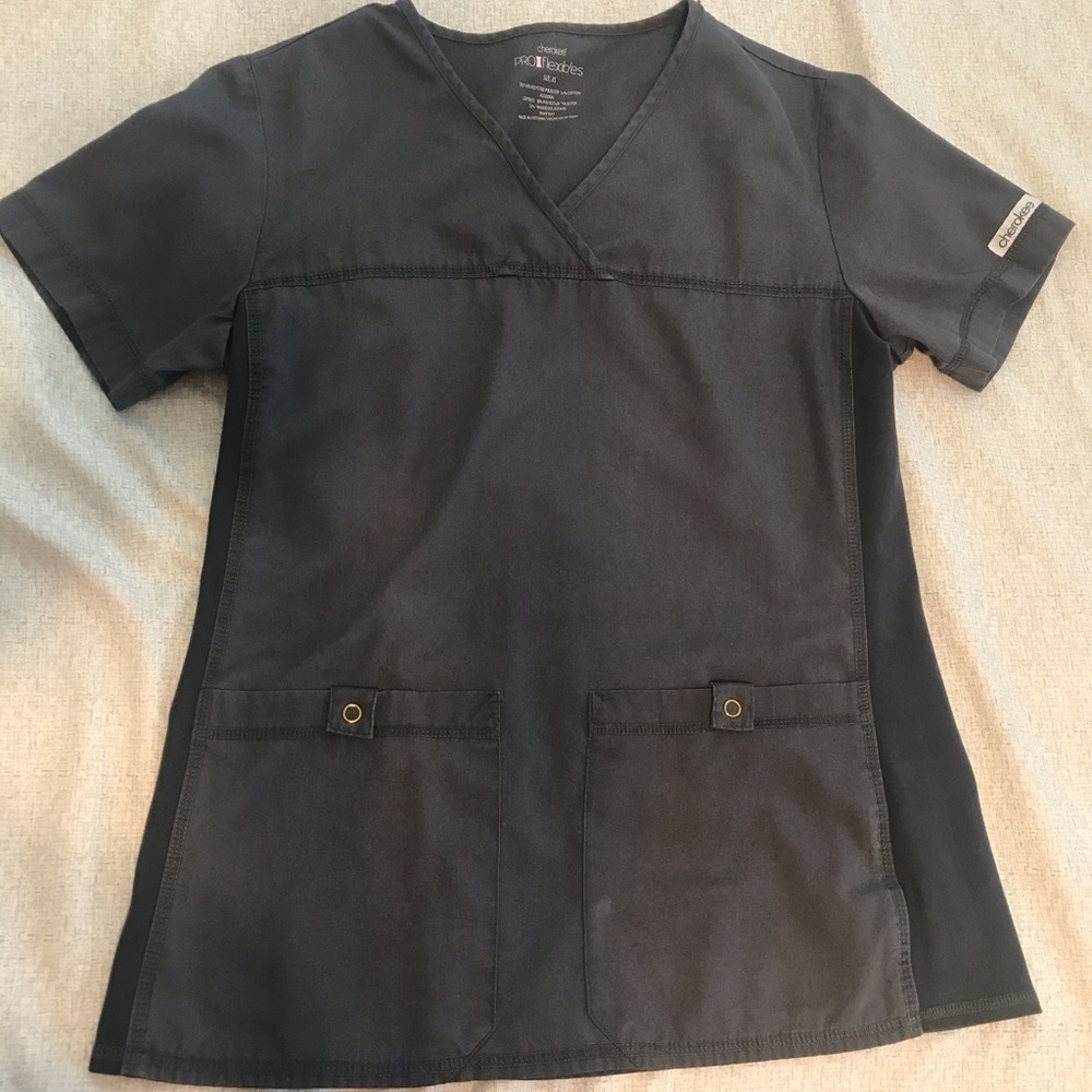 Dark Gray Cherokee Scrub Top